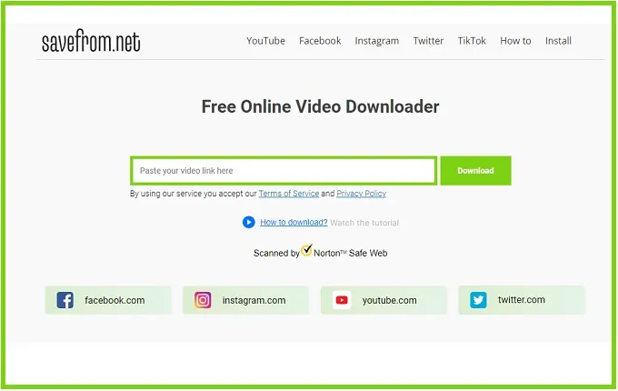 دانلود از یوتیوب با سایت savefrom