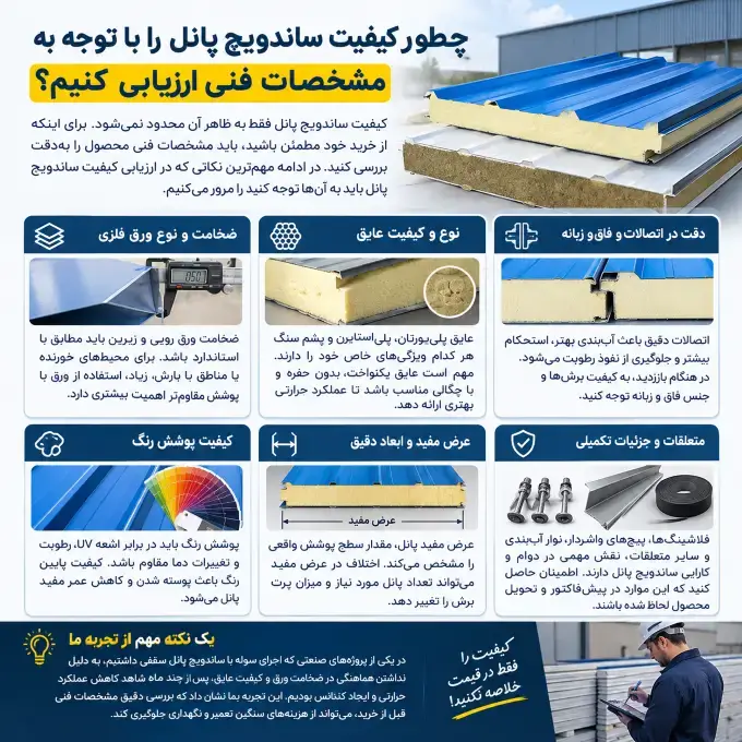 چطور کیفیت ساندویچ پانل را با توجه به مشخصات فنی ارزیابی کنیم